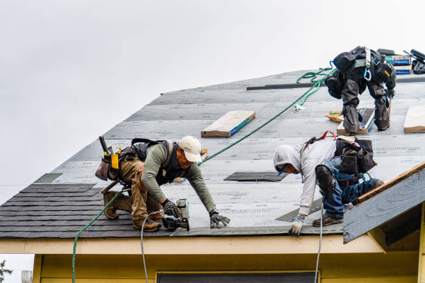 Professional Gutter Installation technician working in Rossville, IN